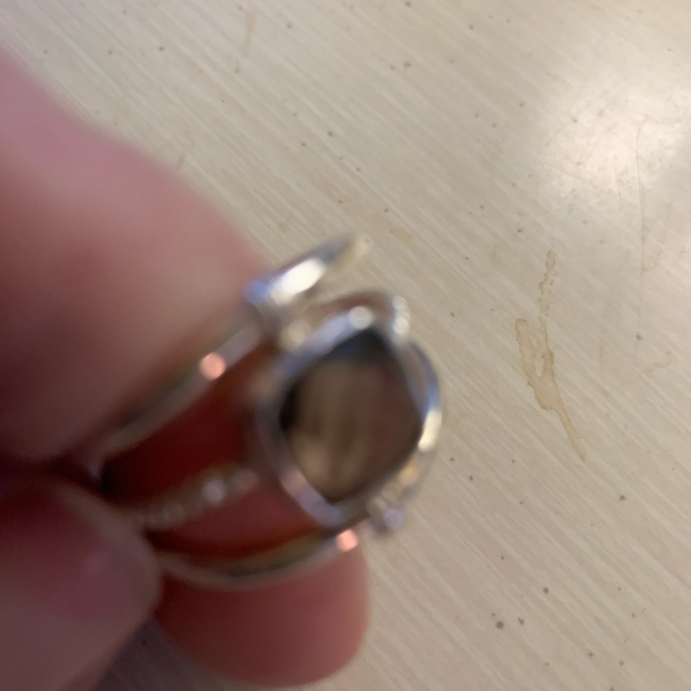 Elegant Silver and Brown Women's Ring